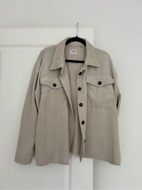 Ci Sono women’s Beige soft Corduroy Button Down Shirt Jacket Top size LARGE